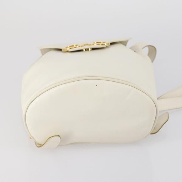 Salvatore Ferragamo Backpack Leather White Gold Auth 154163 main image 4